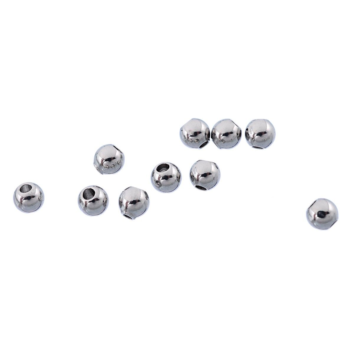 Sadingo Metallperlen | Edelstahl-Perlen Silber, 3 mm, 50 Stück Wochenangebot