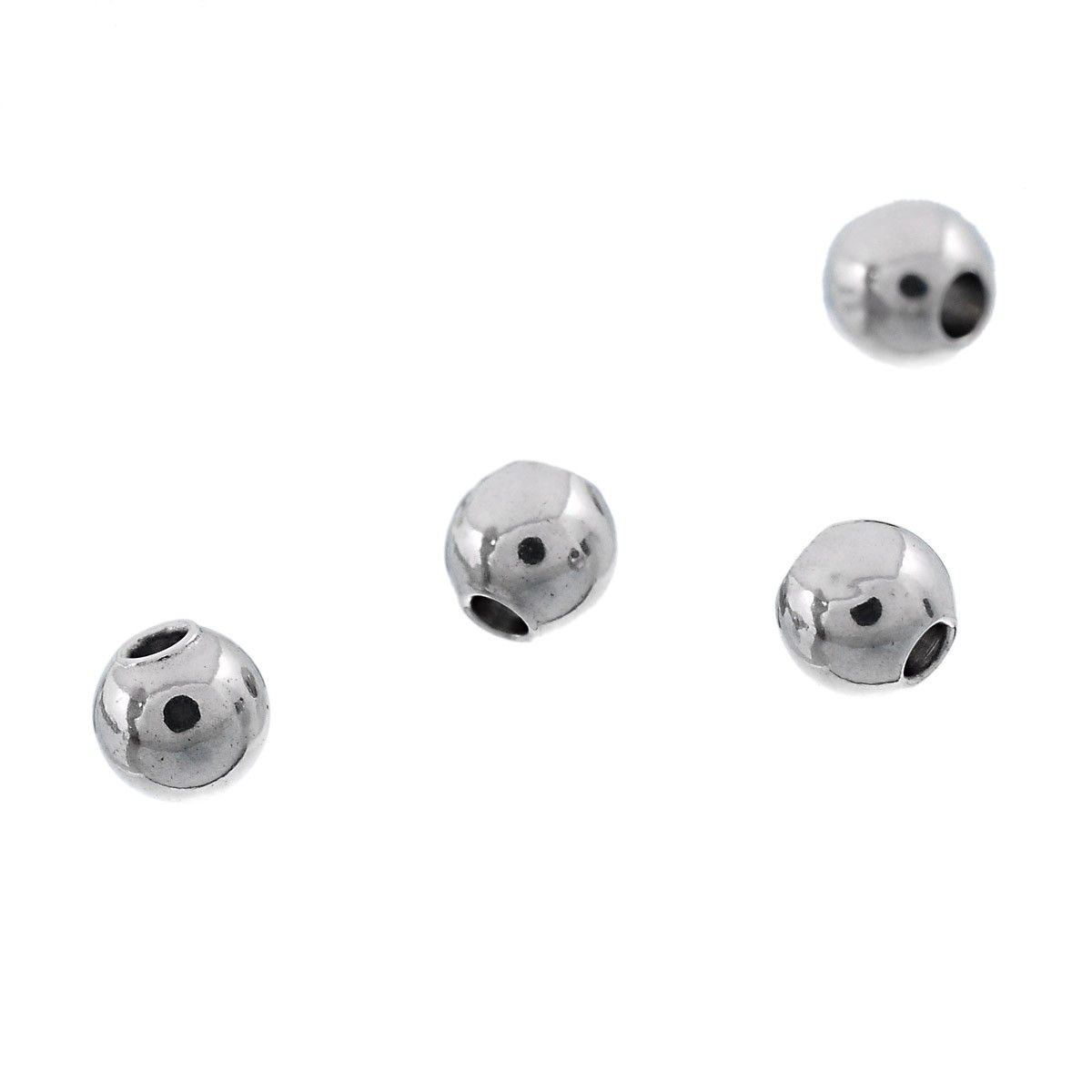 Sadingo Metallperlen | Edelstahl-Perlen Silber, 3 mm, 50 Stück Wochenangebot