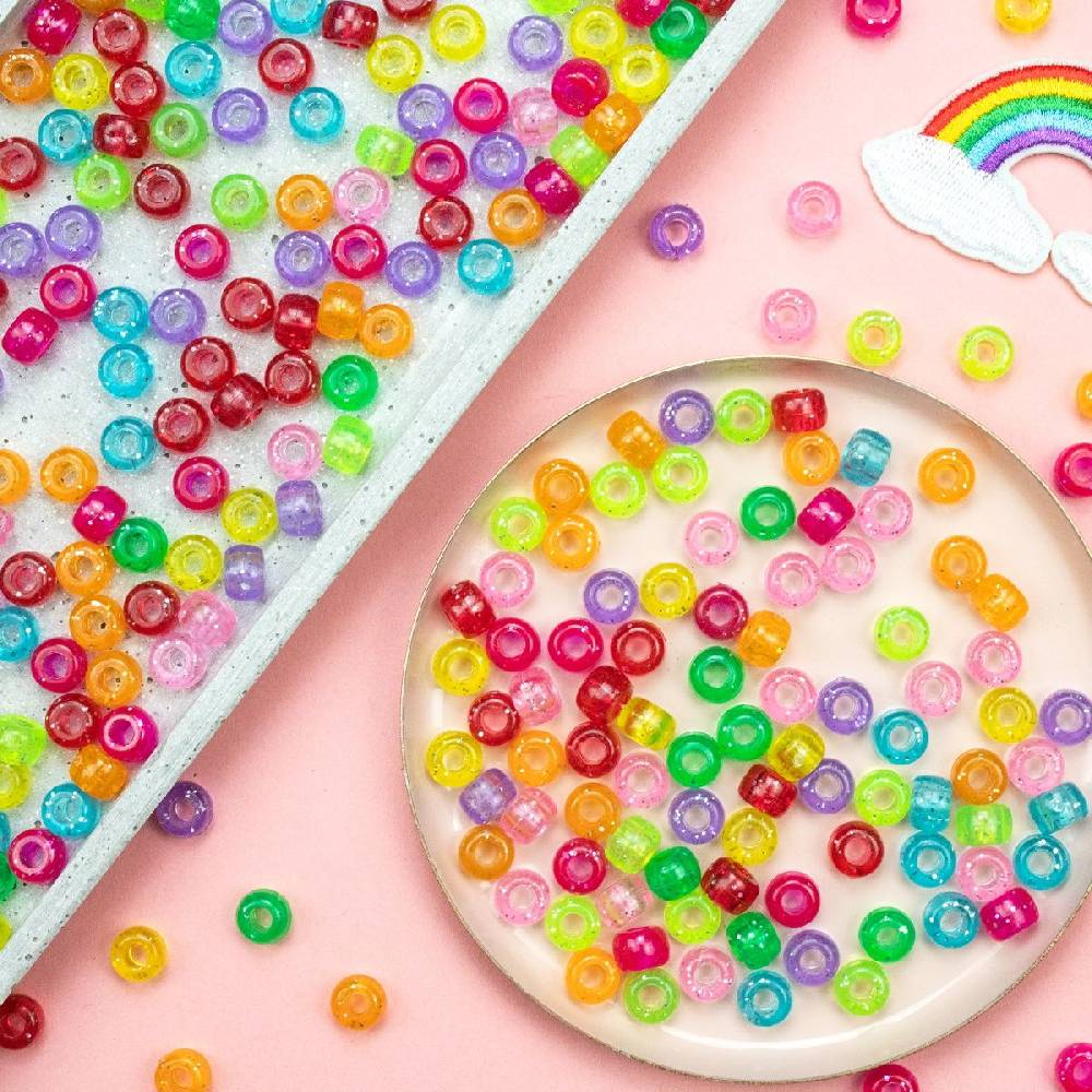 Sadingo Acrylperlen Glitzer | 500 Stk., 9 x 6 mm Kostenlose Rückgabe