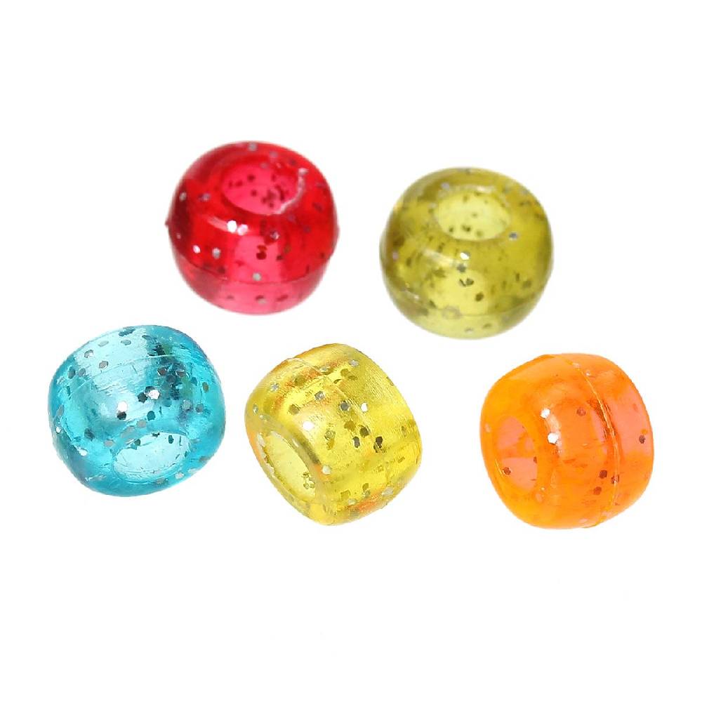Sadingo Acrylperlen Glitzer | 500 Stk., 9 x 6 mm Kostenlose Rückgabe