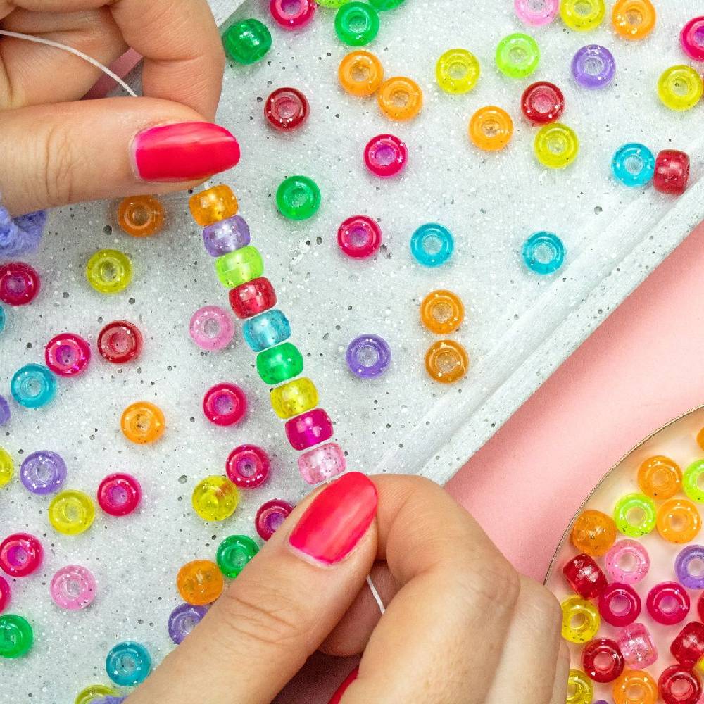 Sadingo Acrylperlen Glitzer | 500 Stk., 9 x 6 mm Kostenlose Rückgabe