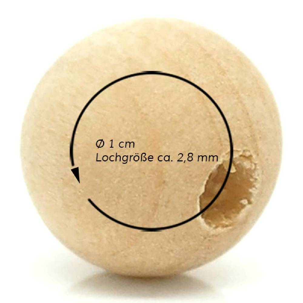 Sadingo Holzperlen natur, 100 Stück, 1 cm Zeitbegrenzte Promotion
