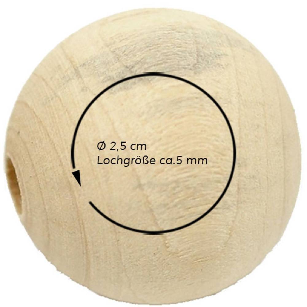 Sadingo Holzperlen natur, 30 Stk. - Ø 2,5 cm Bis zu 50% Rabatt