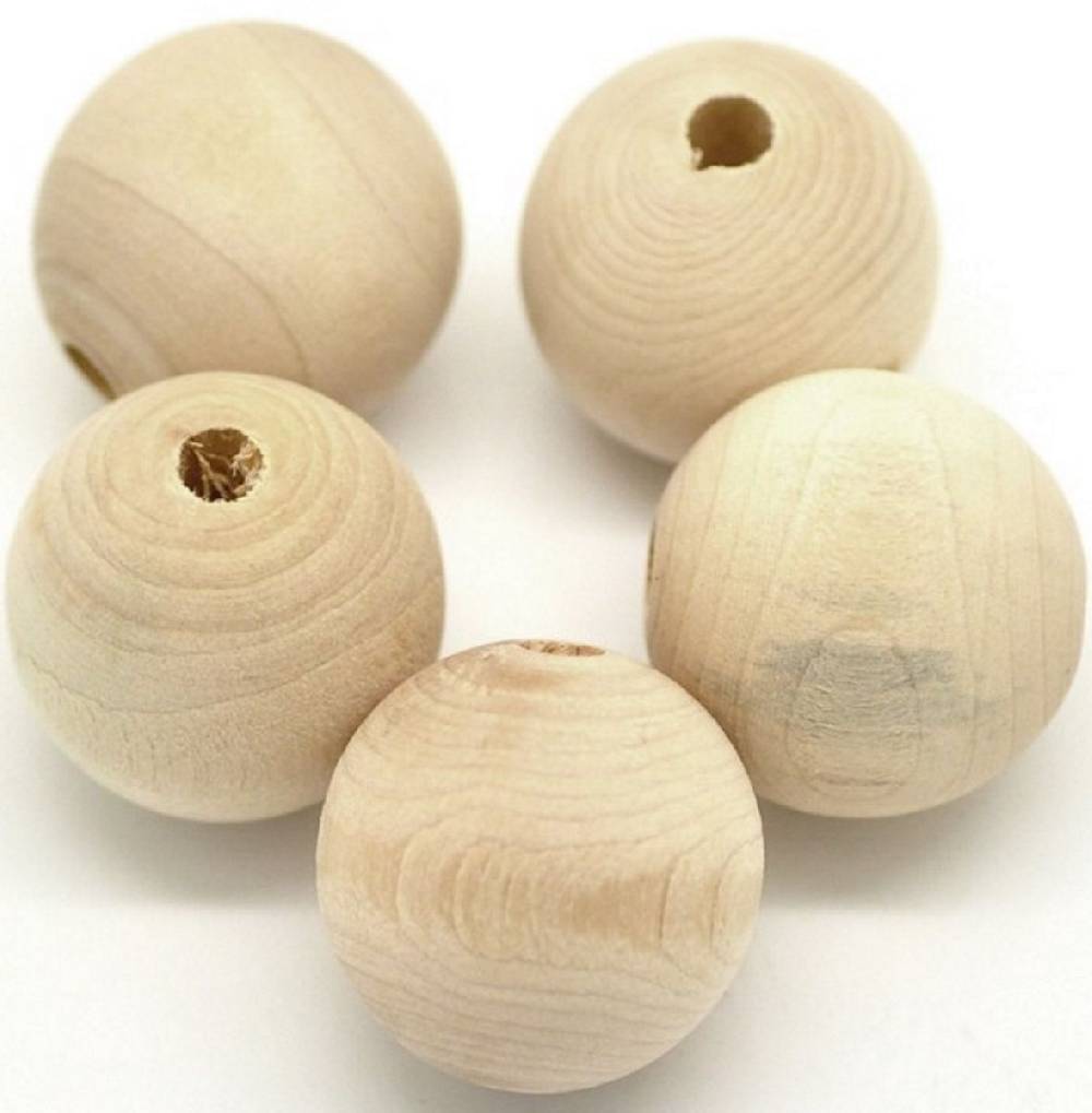 Sadingo Holzperlen natur, 30 Stk. - Ø 2,5 cm Bis zu 50% Rabatt