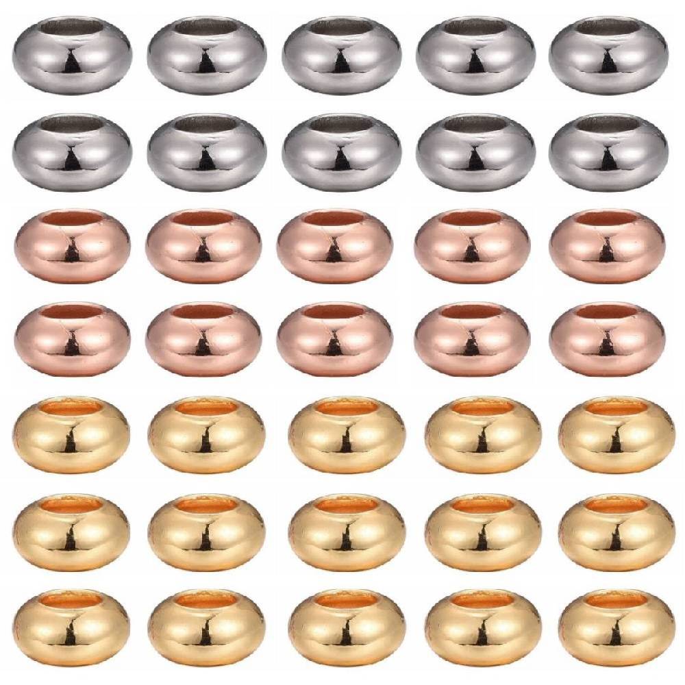 Sadingo Metallperlen Set, 30 Perlen, 3 Farben - Silber, Gold, Rosegold Nur für heute