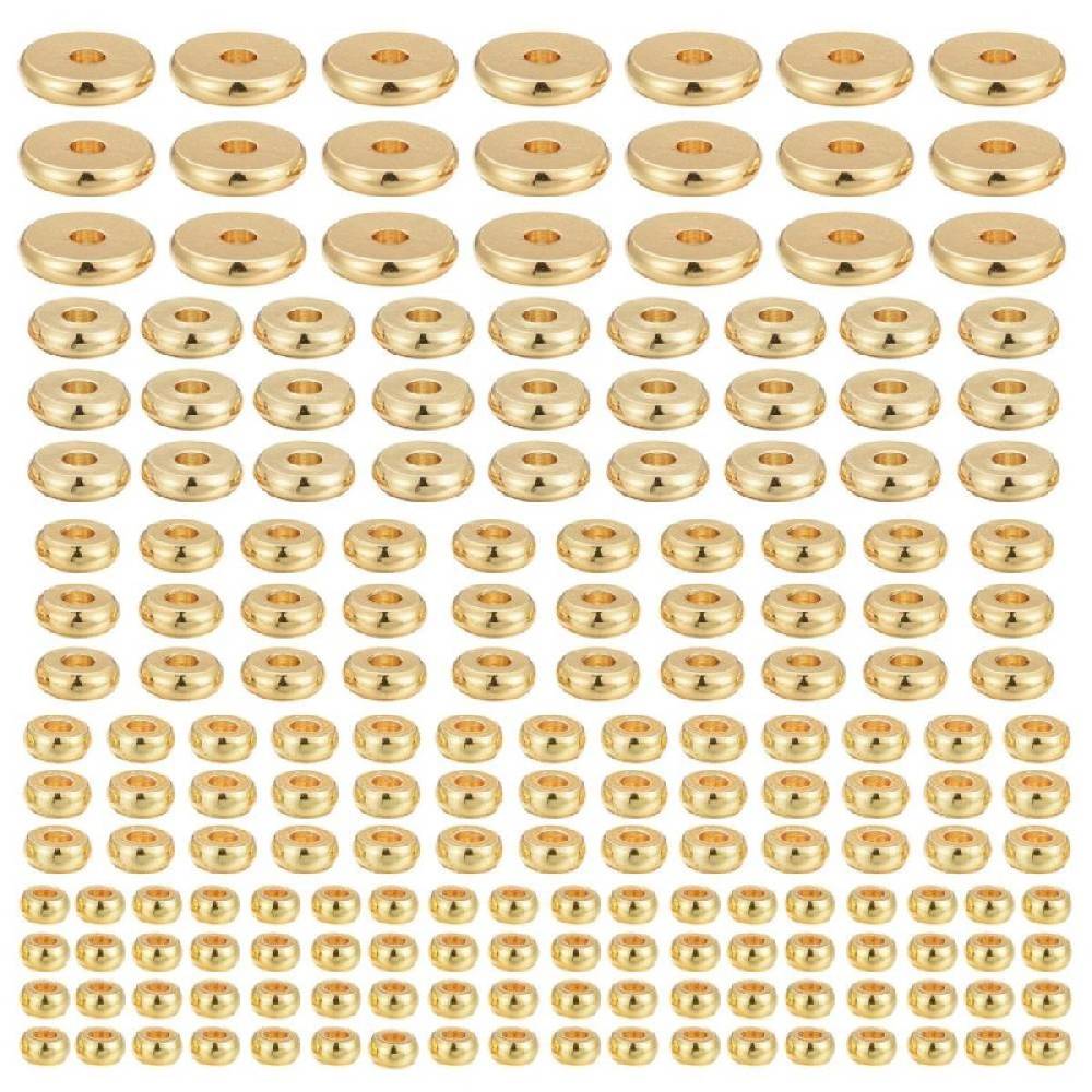 Sadingo Metallperlen Set | 1 Box, 75 Perlen, Gold, vers. Durchmesser Sonderangebot der Fabrik