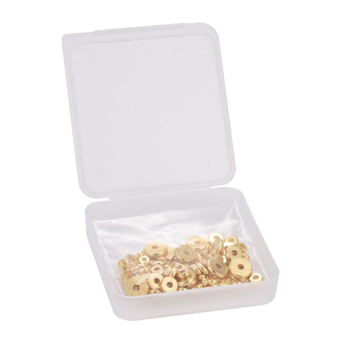 Sadingo Metallperlen Set | 1 Box, 75 Perlen, Gold, vers. Durchmesser Sonderangebot der Fabrik
