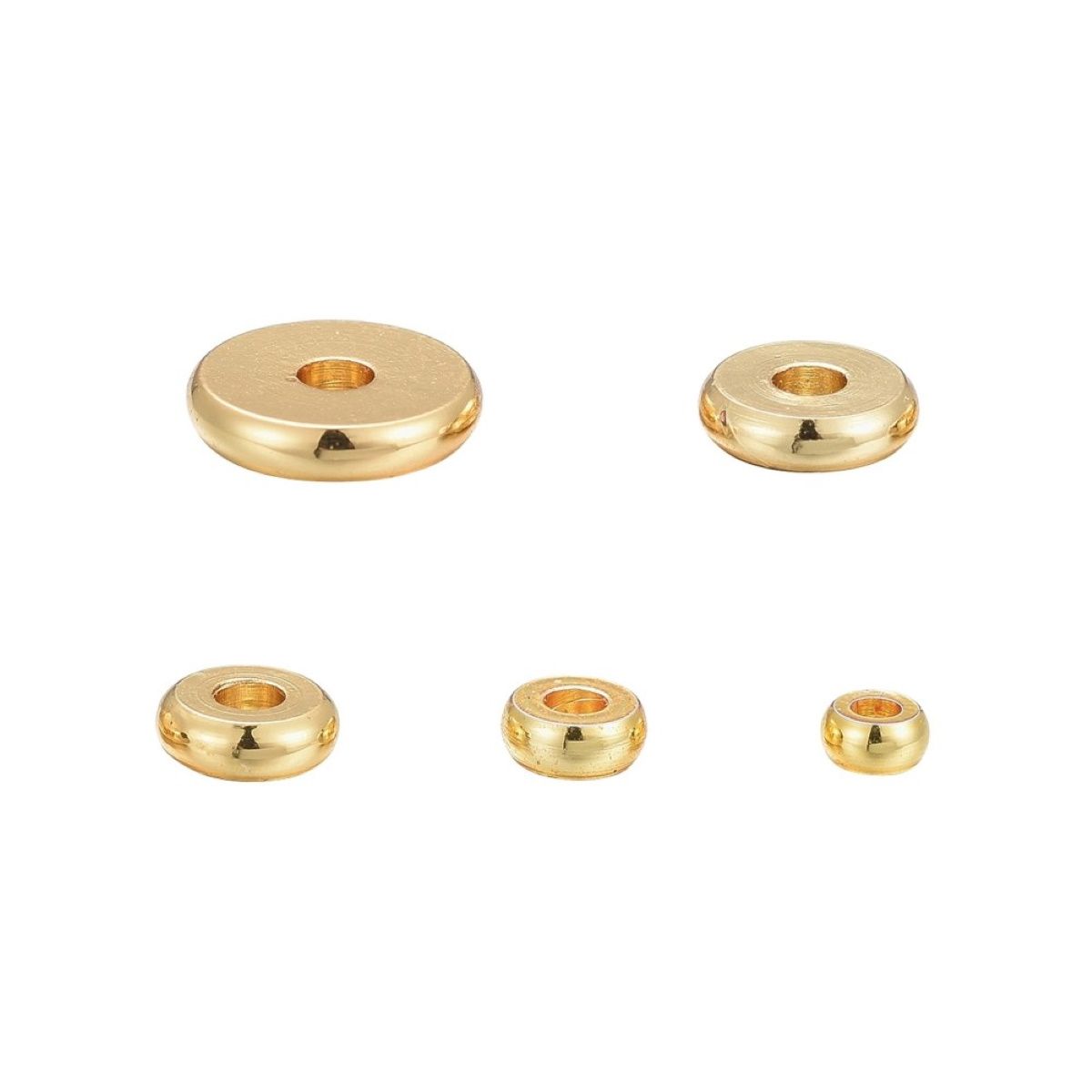 Sadingo Metallperlen Set | 1 Box, 75 Perlen, Gold, vers. Durchmesser Sonderangebot der Fabrik