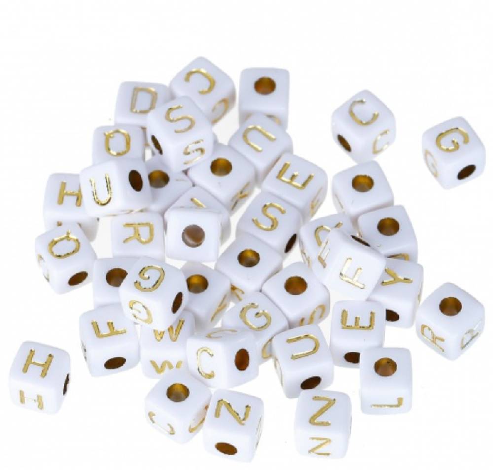 Sadingo Buchstabenperlen Mix Gold, 9mm 100Stück Bis zu 55% Rabatt