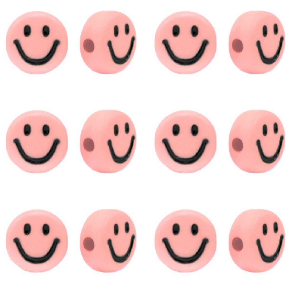 Sadingo Acrylperlen Smiley | 90 Stück, 7mm Riesige Rabatte