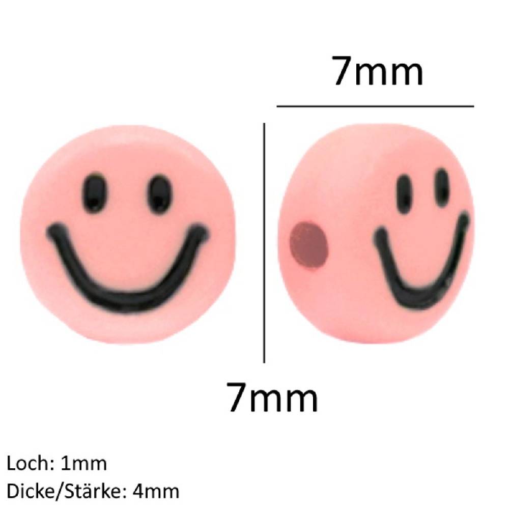 Sadingo Acrylperlen Smiley | 90 Stück, 7mm Riesige Rabatte