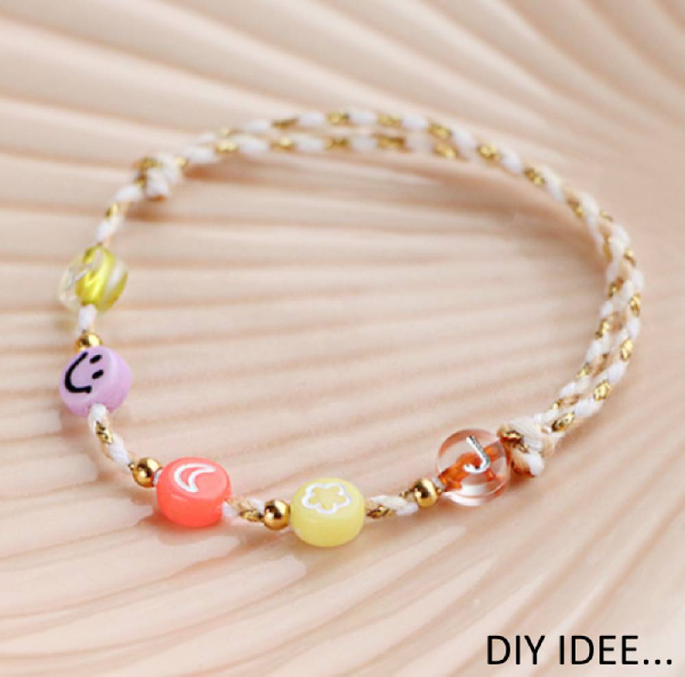 Sadingo Acrylperlen Smiley | 90 Stück, 7mm Riesige Rabatte