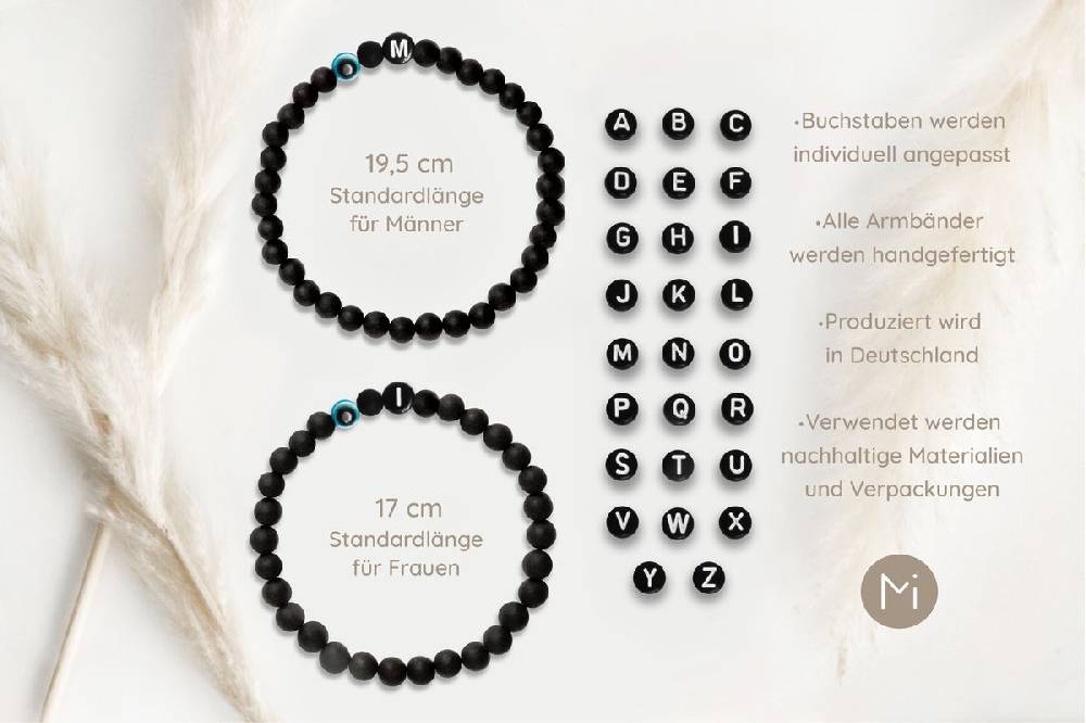 Sadingo Partnerarmband Set "MEADOW" aus schwarzen Achatperlen Günstiger Verkauf
