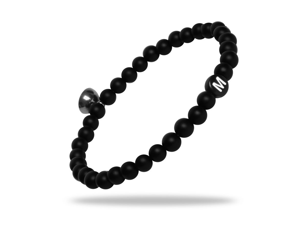 Sadingo Partnerarmband Set "ROCK" aus schwarzen Natursteinperlen Meist gekauft