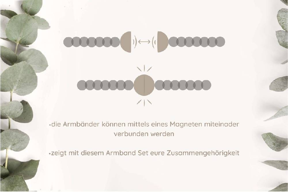 Sadingo Partnerarmband Set "ROCK" aus schwarzen Natursteinperlen Meist gekauft