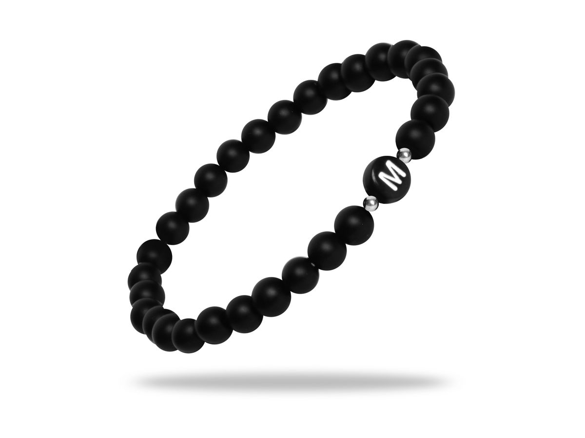 Sadingo Partnerarmband Set "STAR" aus schwarzen Natursteinperlen Blitzverkäufe