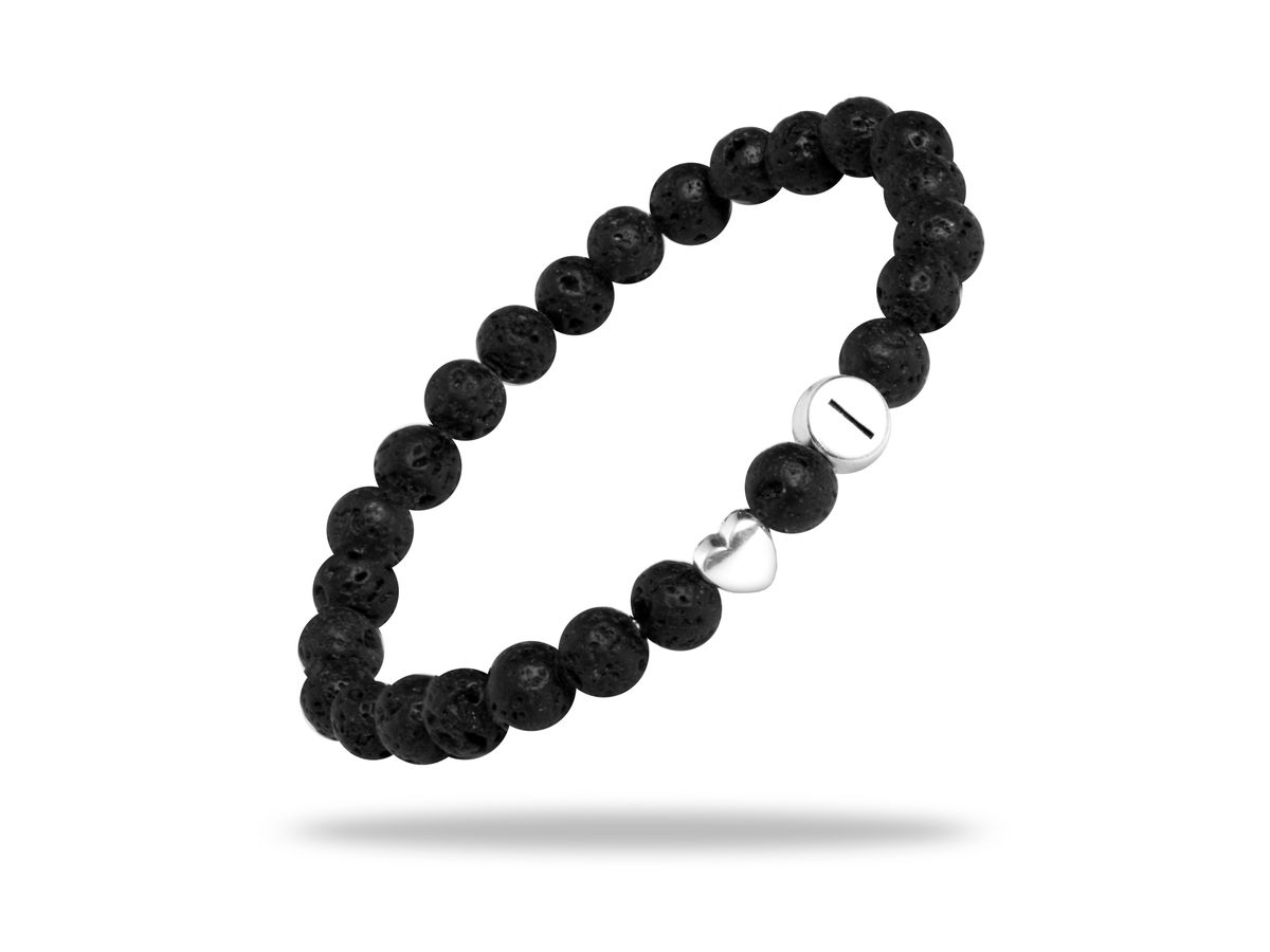 Sadingo Partnerarmband Set "VOLCANO" aus schwarzen Lavagesteinperlen Limitierter Zeitrabatt