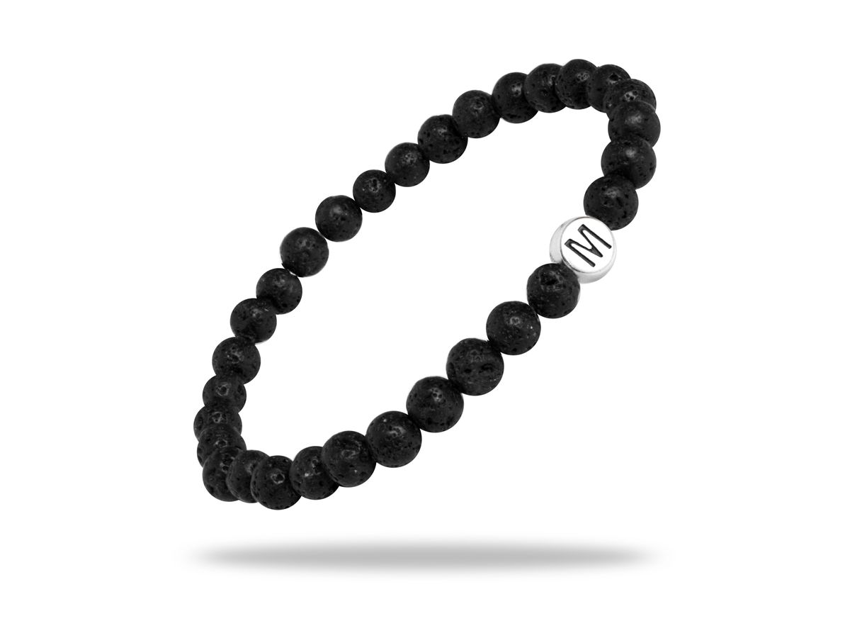 Sadingo Partnerarmband Set "VOLCANO" aus schwarzen Lavagesteinperlen Limitierter Zeitrabatt