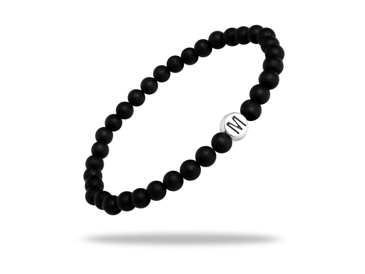 Sadingo Partnerarmband Set "MOON" aus schwarzen Natursteinperlen Fabrik Onlineshop