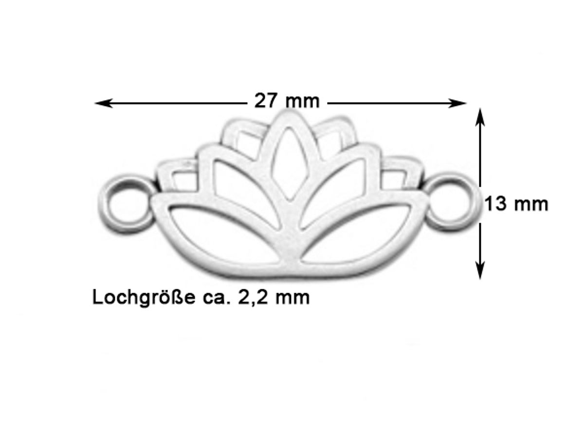 Sadingo Schmuckverbinder Lotusblume | 27x13 mm Black Friday