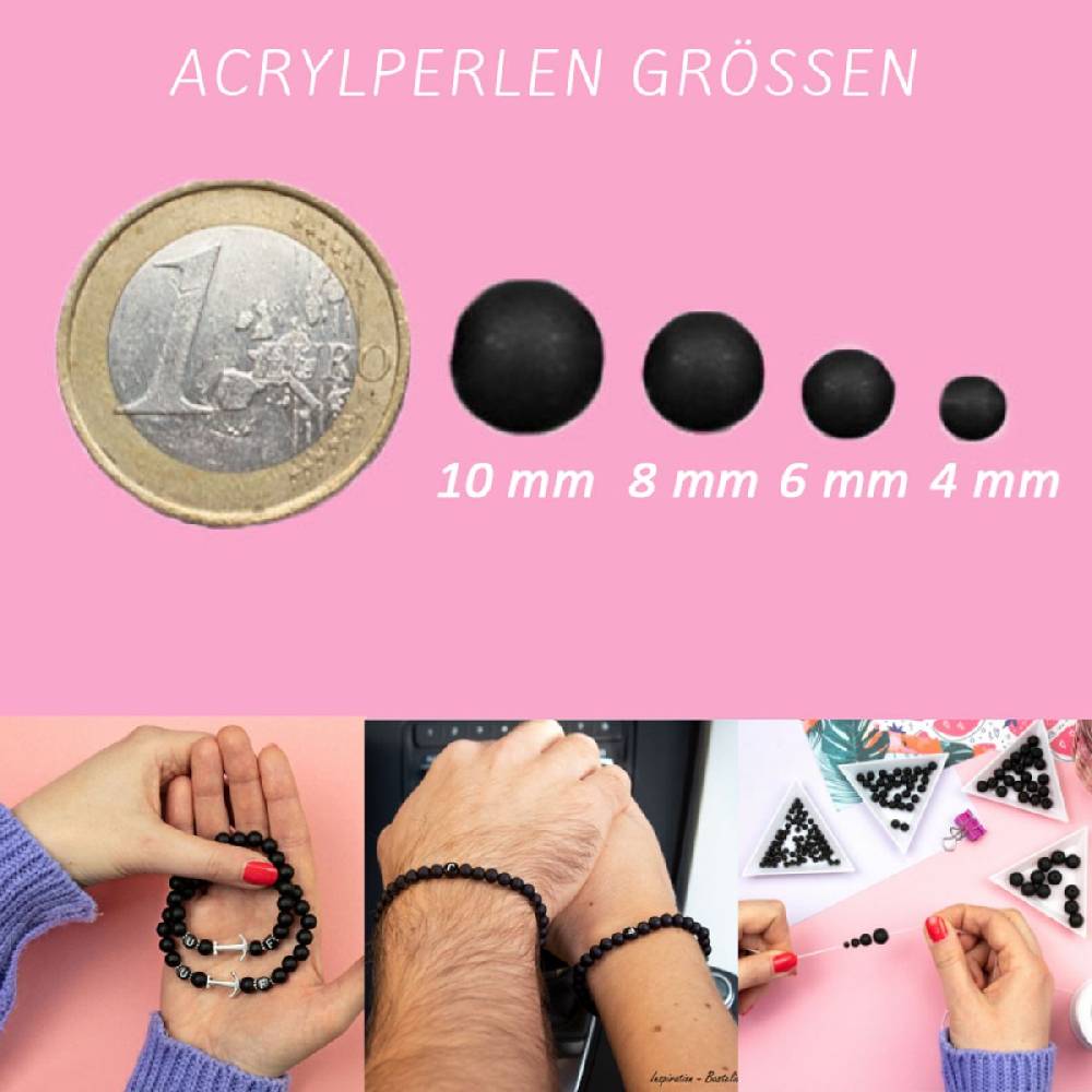 Sadingo Acrylperlen matt Schwarz 4,6,8,10 mm Online Outlet