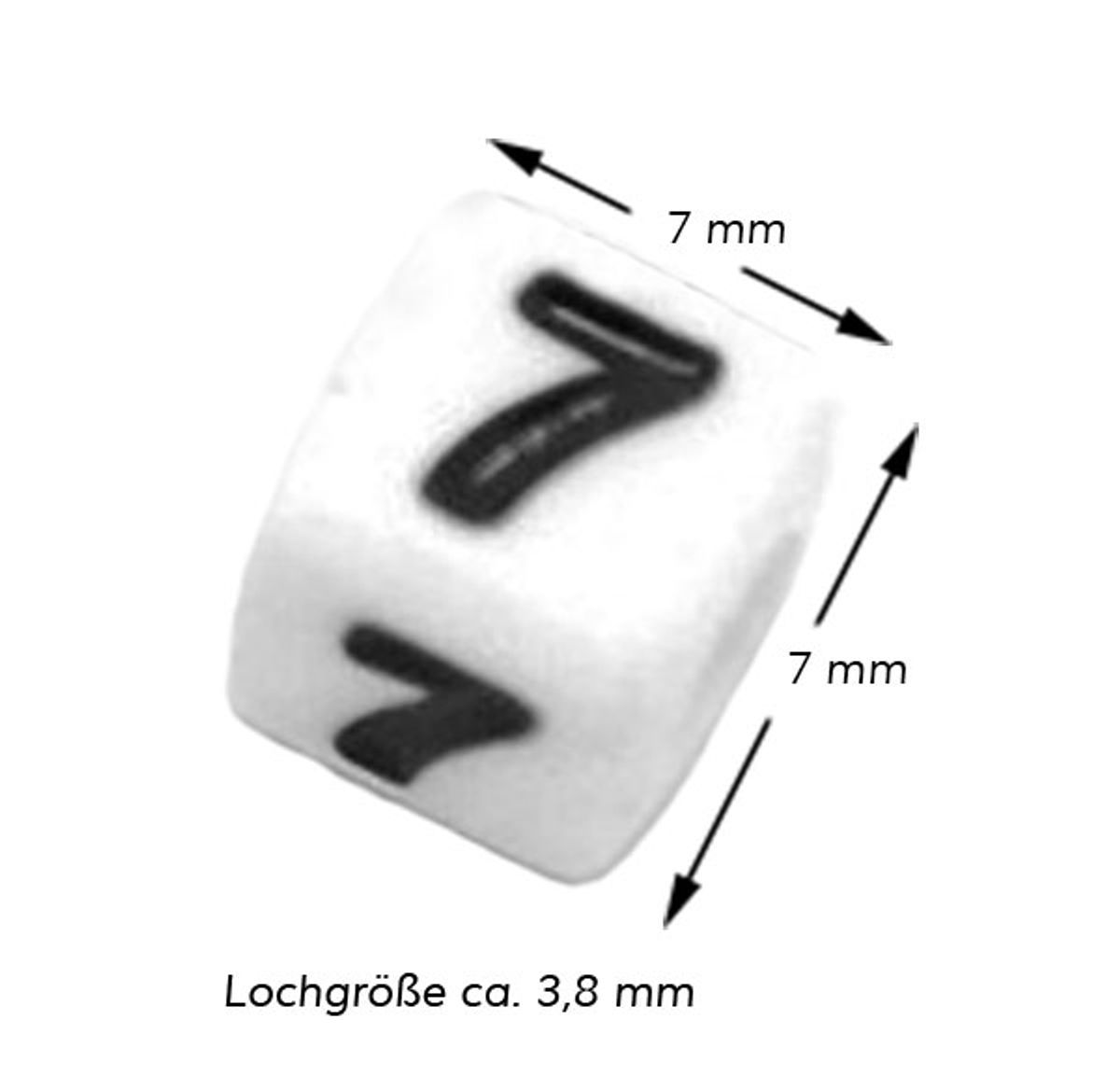 Sadingo Zahlenperlen, 7x7 mm 300 Stück, weiß schwarz Exklusive Angebote