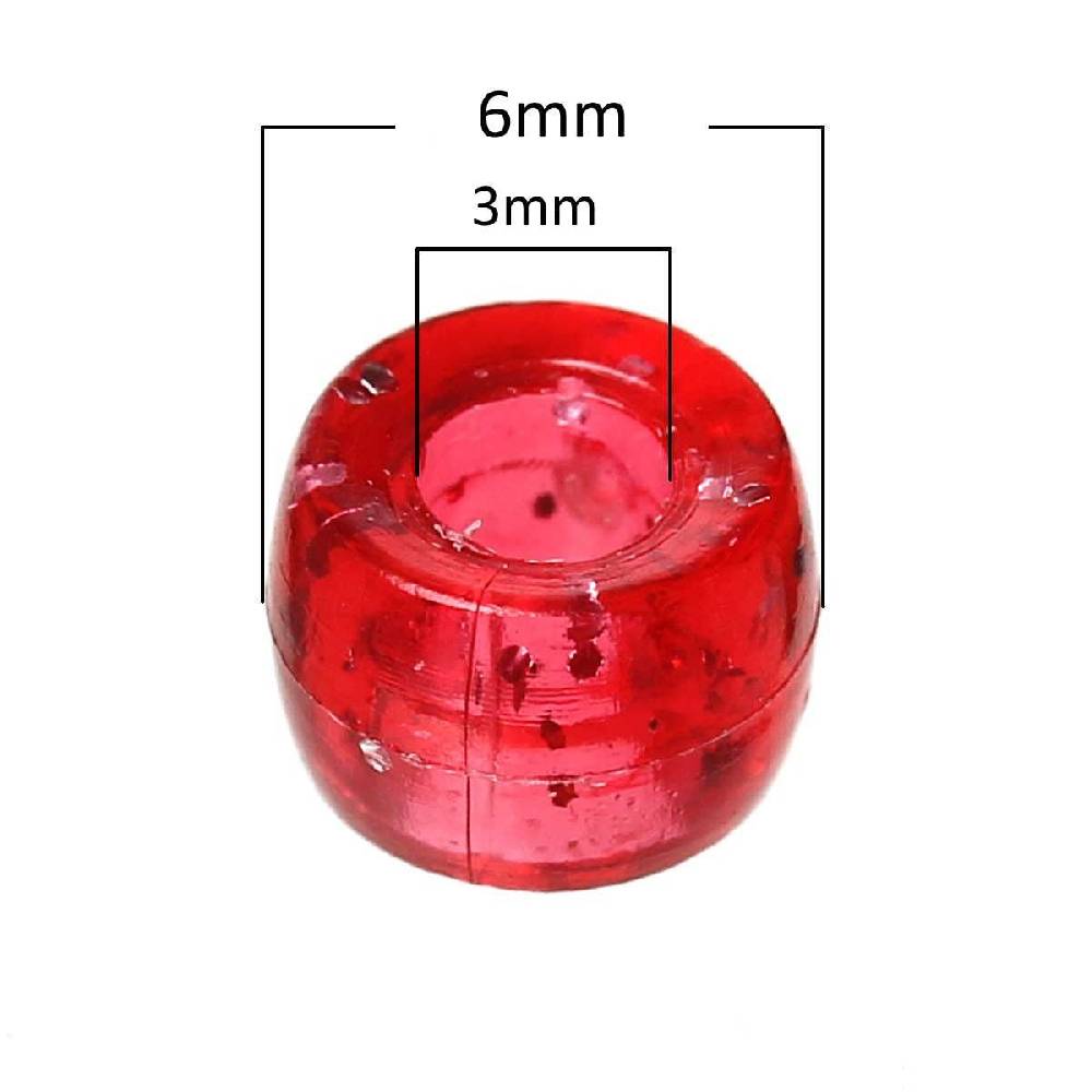 Sadingo Acrylperlen mit Glitzer | 1000 Stück, 6mm Super Sparpreis