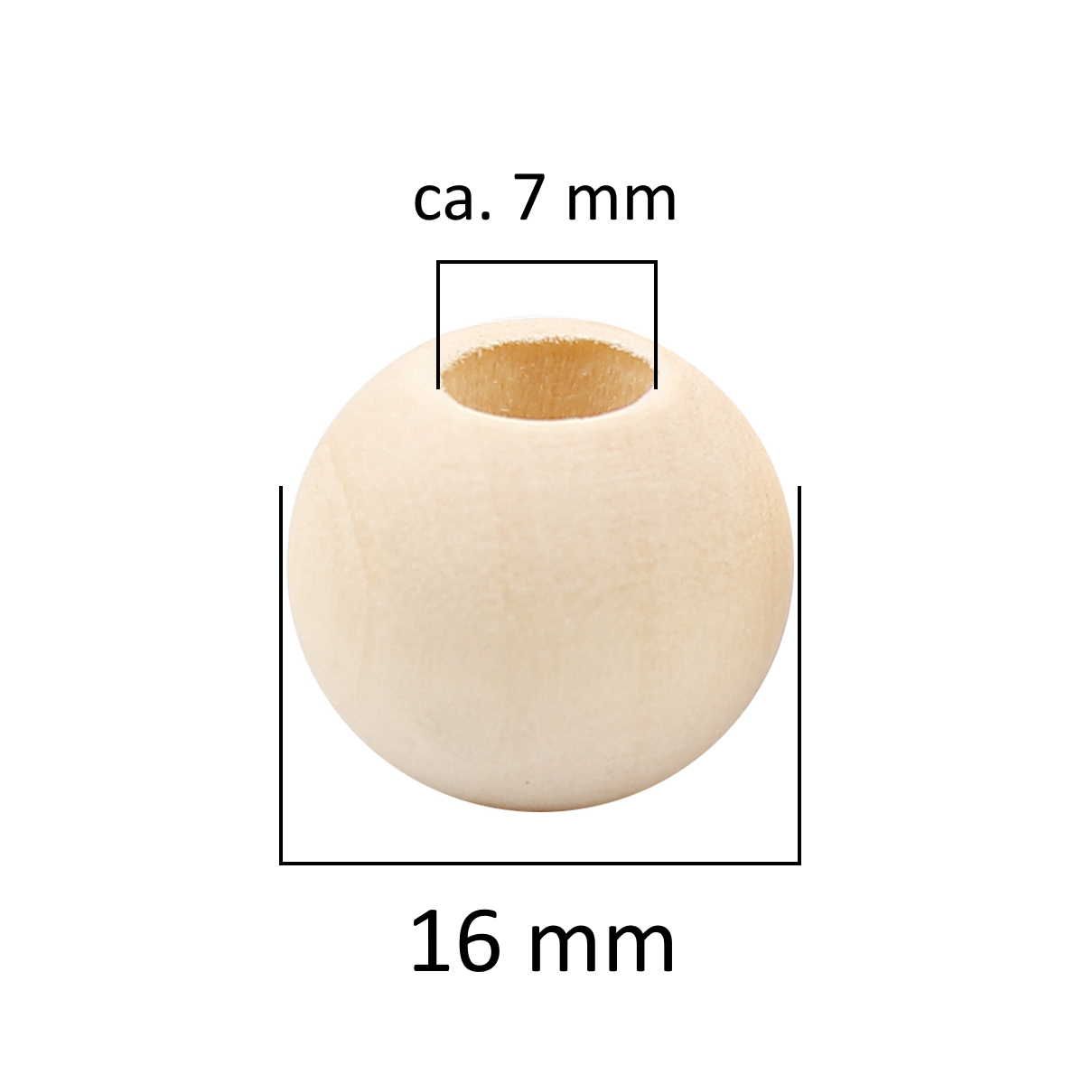 Sadingo Holzperlen Natur mit Loch, 10mm bis 20mm Kostenlose Rückgabe