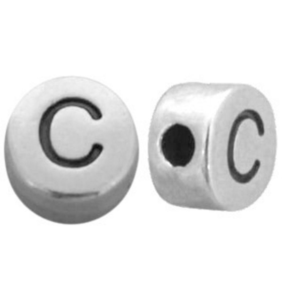 Sadingo Buchstabenperlen Set Metall silber, Bastelbedarf Letzte 2 Tage