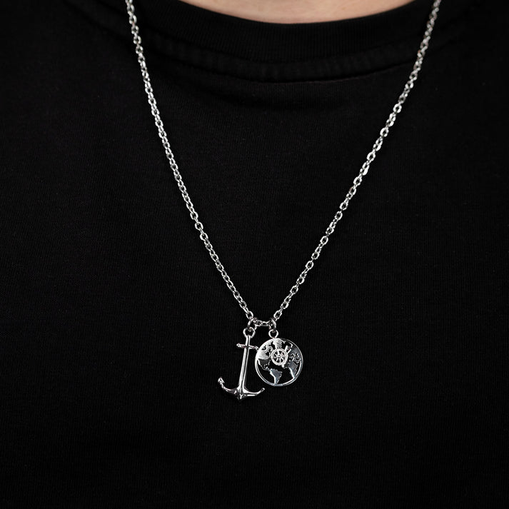 ﻿Save Brave Ankerkette mit Anhängern Anchorworld - Farbe Silber Tägliche Deals