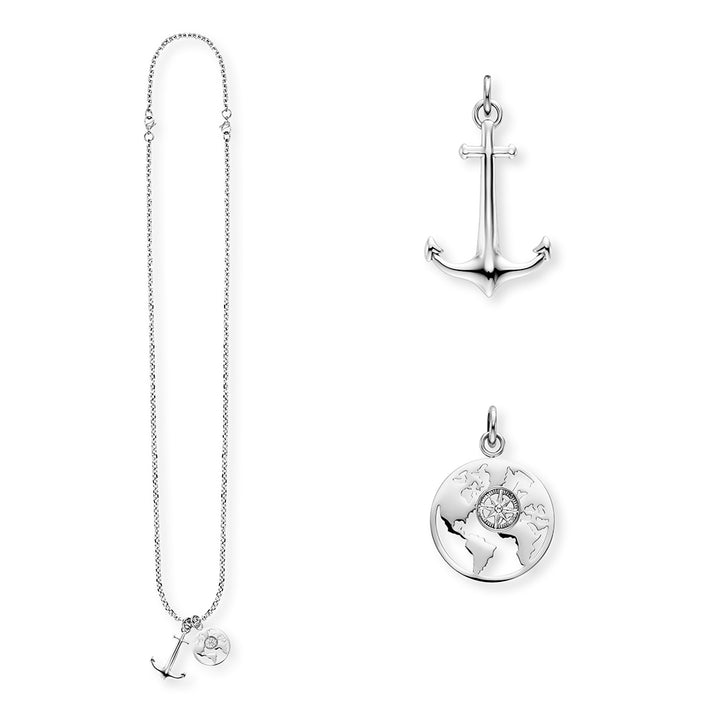 ﻿Save Brave Ankerkette mit Anhängern Anchorworld - Farbe Silber Tägliche Deals