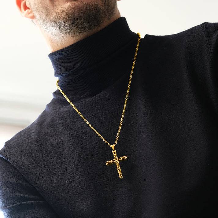 Save Brave Goldene Ankerkette Dan mit Anhänger Kreuz Sonderangebote