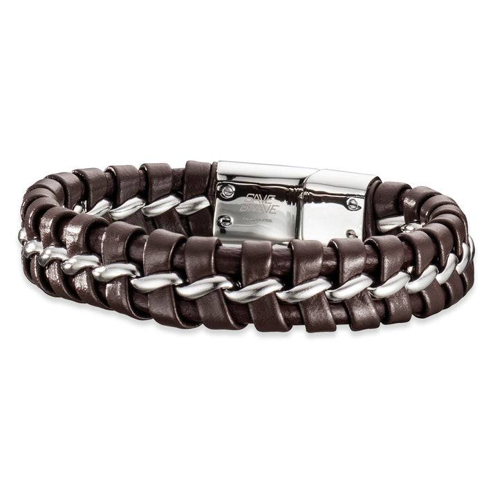 Save Brave Armband Lima aus geflochtenem Leder & Edelstahl Blitzverkäufe