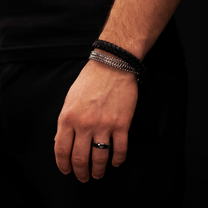 Save Brave Partnerring Romeo für Herren - Edelstahl & Keramik Sonderangebot