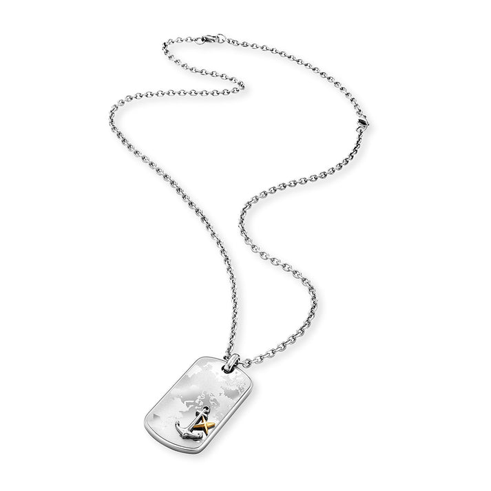 Save Brave Ankerkette mit Anhänger Worldanchor - Welt & Anker gold Fabrikladen