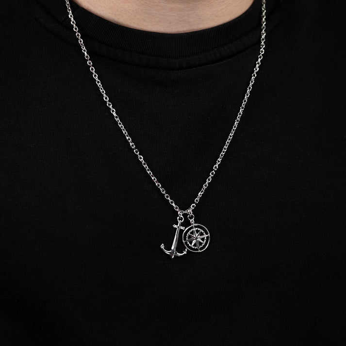 Save Brave Ankerkette mit Anhängern Anchorpolar - Farbe Silber zollfrei