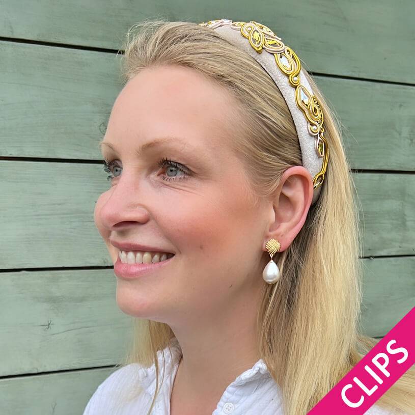 SchwesterSchwester Vergoldete Knoten-Ohrclips mit leichtem Baumwolltropfen Limitierter Zeitrabatt