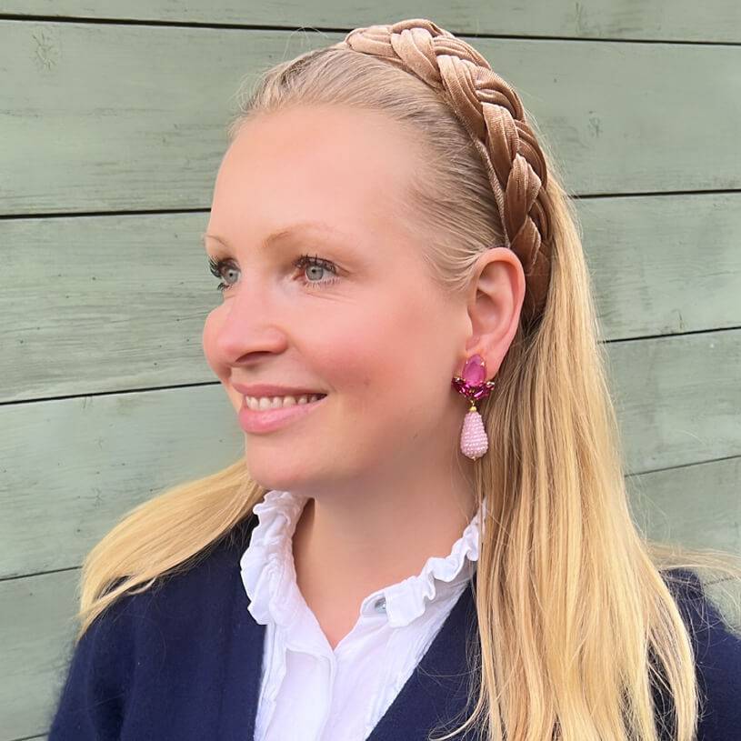 SchwesterSchwester Funkelnde Ohrstecker in Pink mit rosafarbenen Glitzertropfen von AmuseToi Bis zu 50% Rabatt