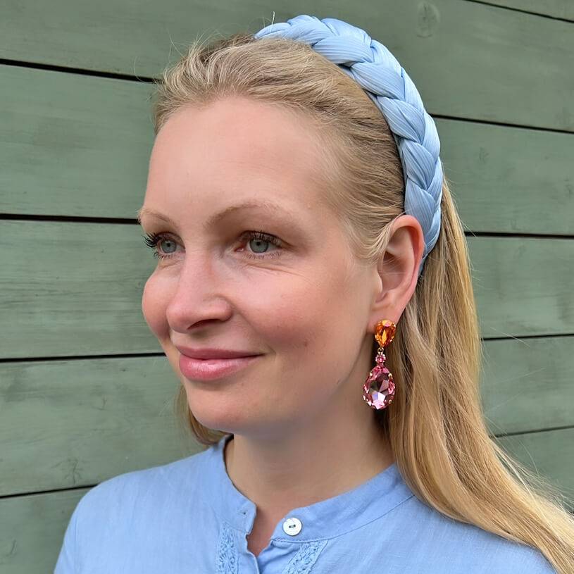 SchwesterSchwester Funkelnde Ohrstecker mit Glas-Kristallen in Orange und Rosa Jubiläumsangebot