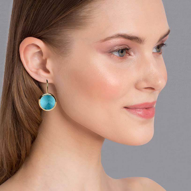 SchwesterSchwester Set aus Ohrhängern mit rundem Kristall in Hellblau und Satin-Haarreif in Hellgrün Saisonale Angebote