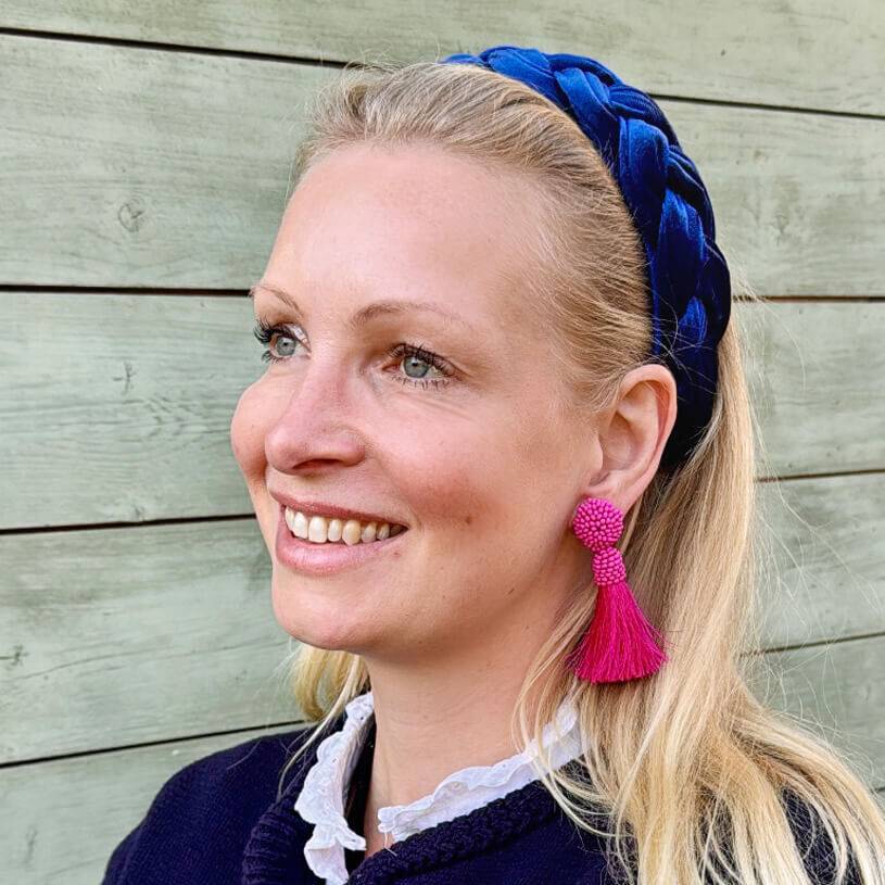 SchwesterSchwester Auffällige Perlen-Quastenohrringe in Pink Meist gekauft