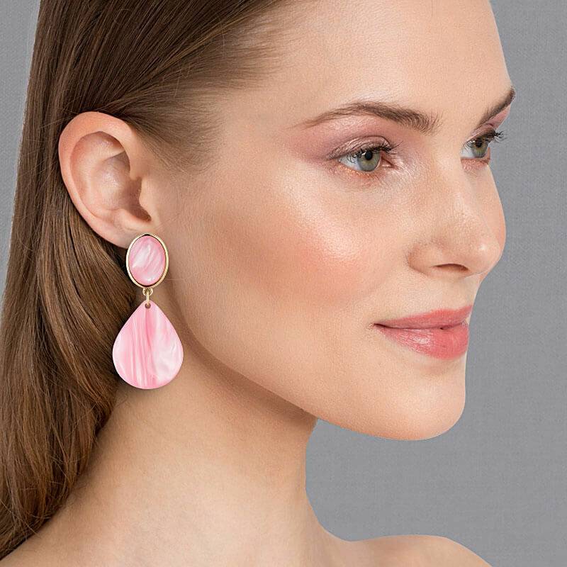 SchwesterSchwester Tropfen-Ohrringe in Rosa von AmuseToi Exklusivangebot