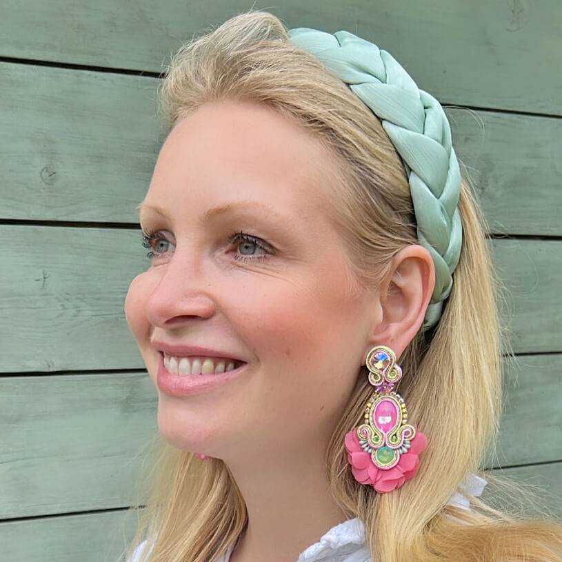 SchwesterSchwester Außergewöhnliche Soutache-Ohrringe in Rosa Nur für heute