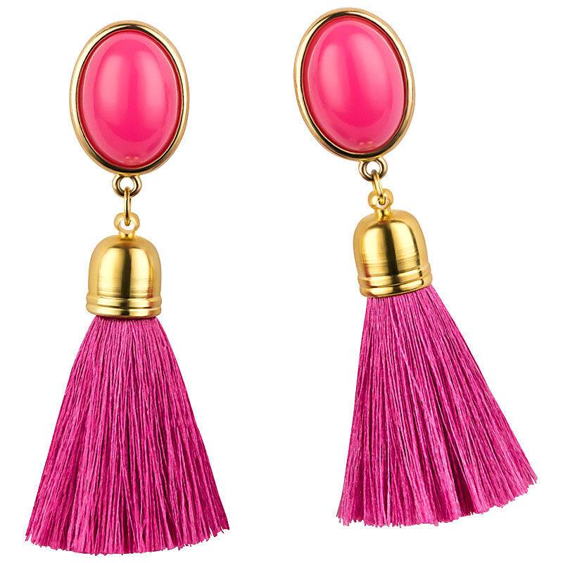 SchwesterSchwester Quasten Ohrringe als Ohrstecker in Pink mit pinkfarbener Quaste von AmuseToi Kostenlose Rückgabe