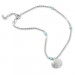 Silberdream SilberDream Fußkette Muschel hellblau 25cm 925 Sterling Silber SDF5245H Sonderangebot