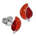 Silberdream SilberDream Ohrstecker Blatt orange 925er Glitzer Kristalle GSO602O