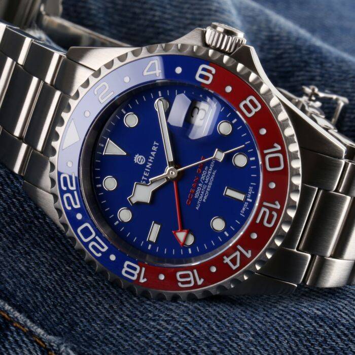 Steinhart Ocean One GMT BLUE-RED Ceramic blue dial Nur noch ein Tag übrig