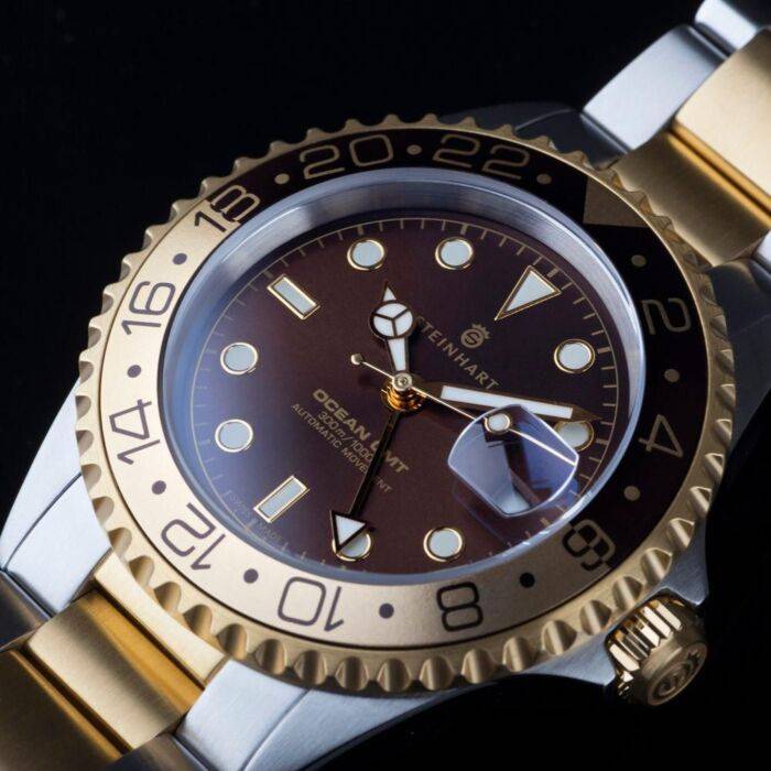 Steinhart Ocean One GMT two- tone CHOCOLATE Taucheruhr Kostenloser Versand international