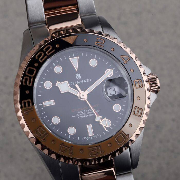 Steinhart Ocean One GMT two-tone BLACK/KHAKI Taucheruhr Fabrikladen