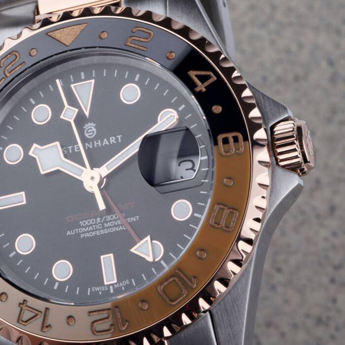 Steinhart Ocean One GMT two-tone BLACK/KHAKI Taucheruhr Fabrikladen